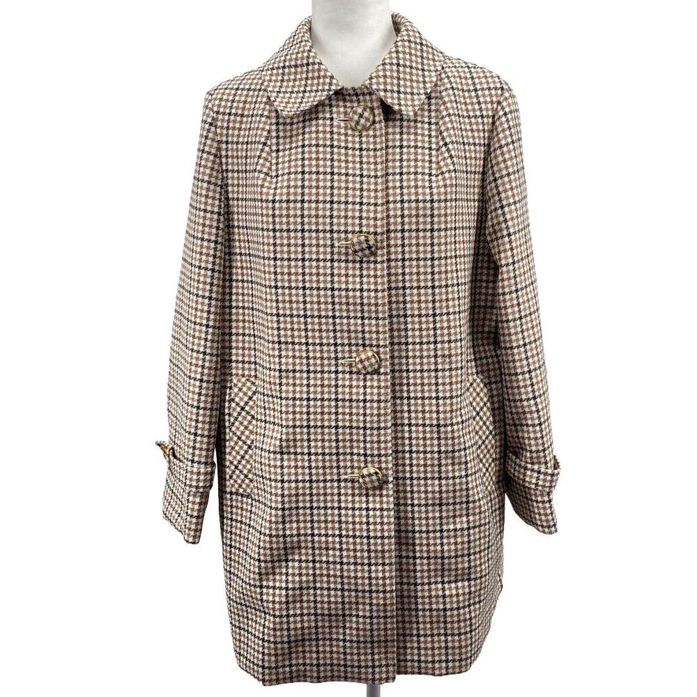 Susan Lynn Vintage Houndstooth Jacket Coat Union Made USA